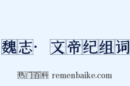 魏志·文帝纪组词是什么意思的图片